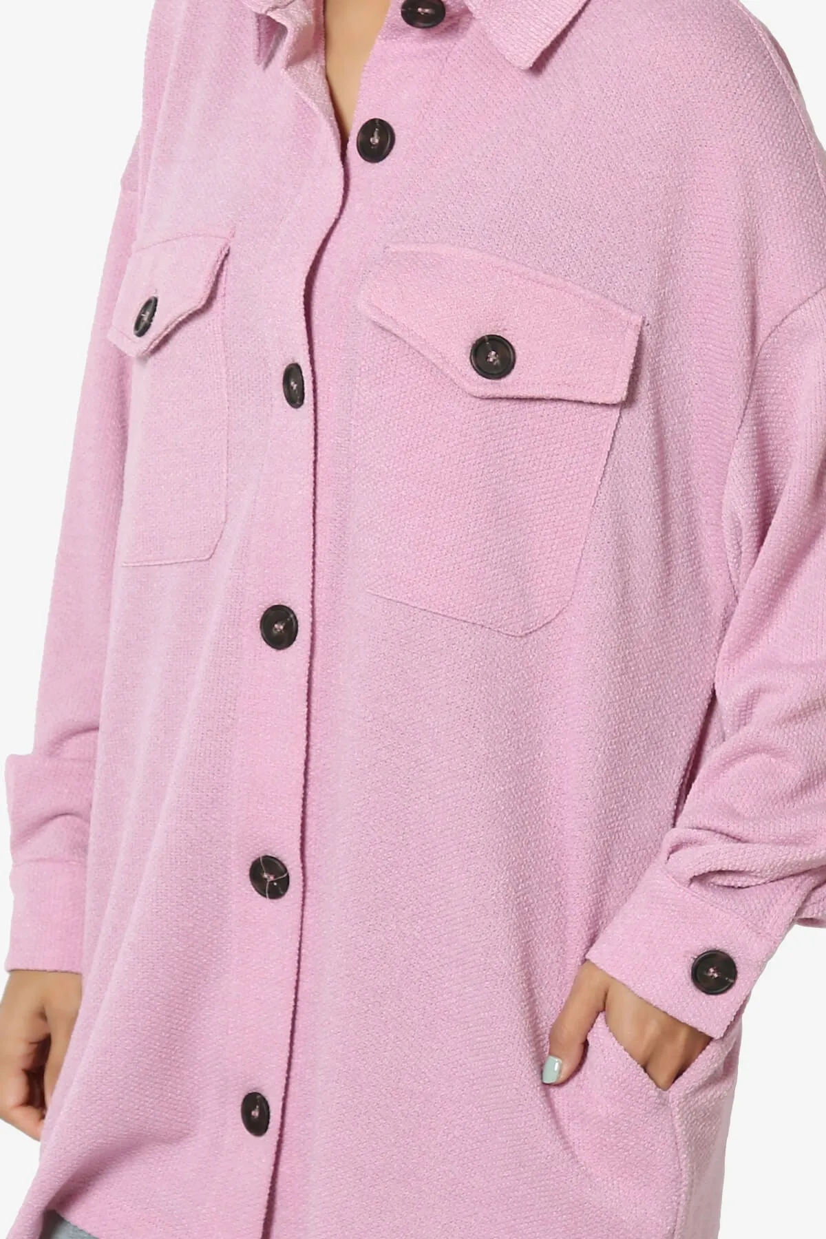 Matryx Jacquard Oversized Shirts Shacket PLUS