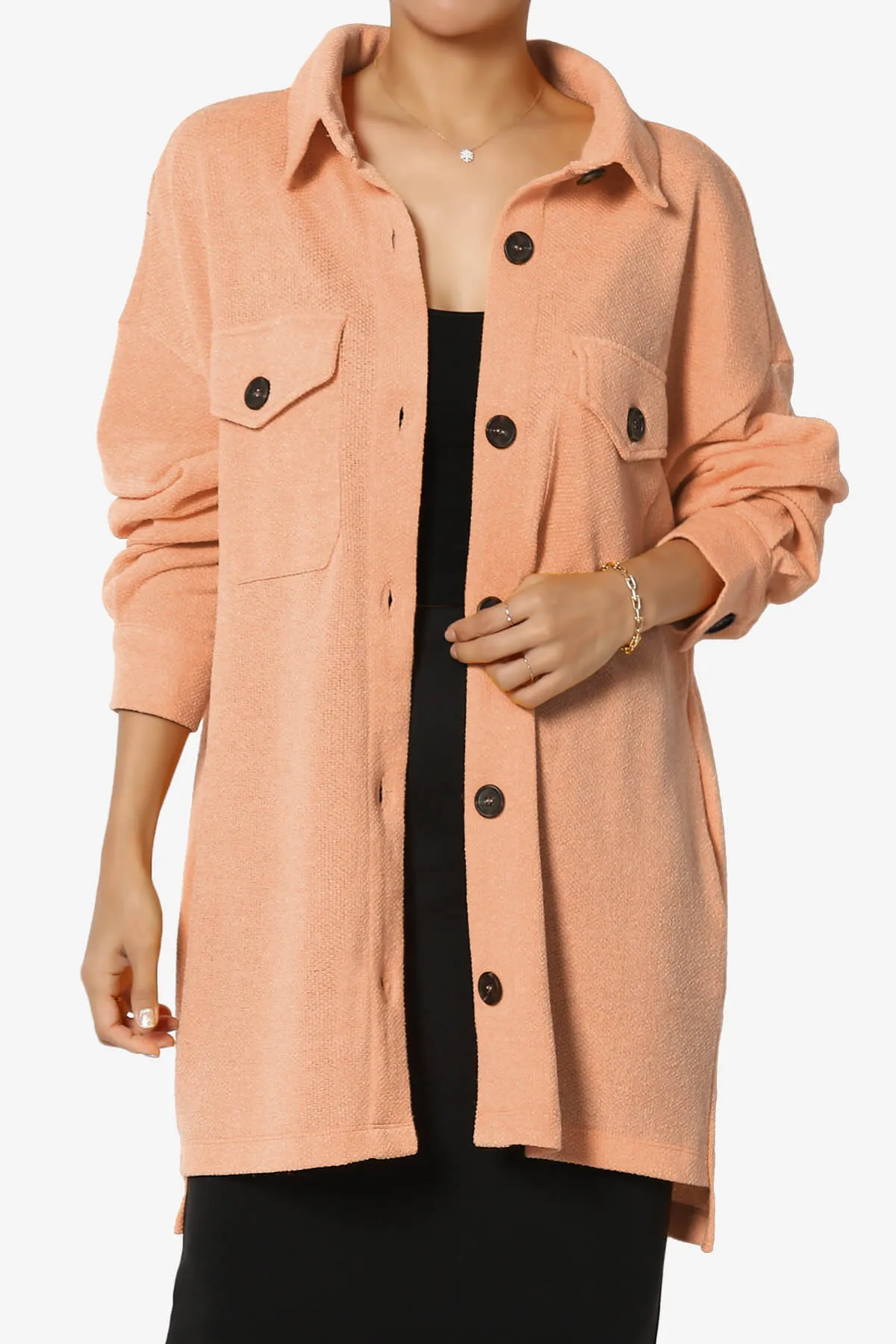 Matryx Jacquard Oversized Shirts Shacket PLUS
