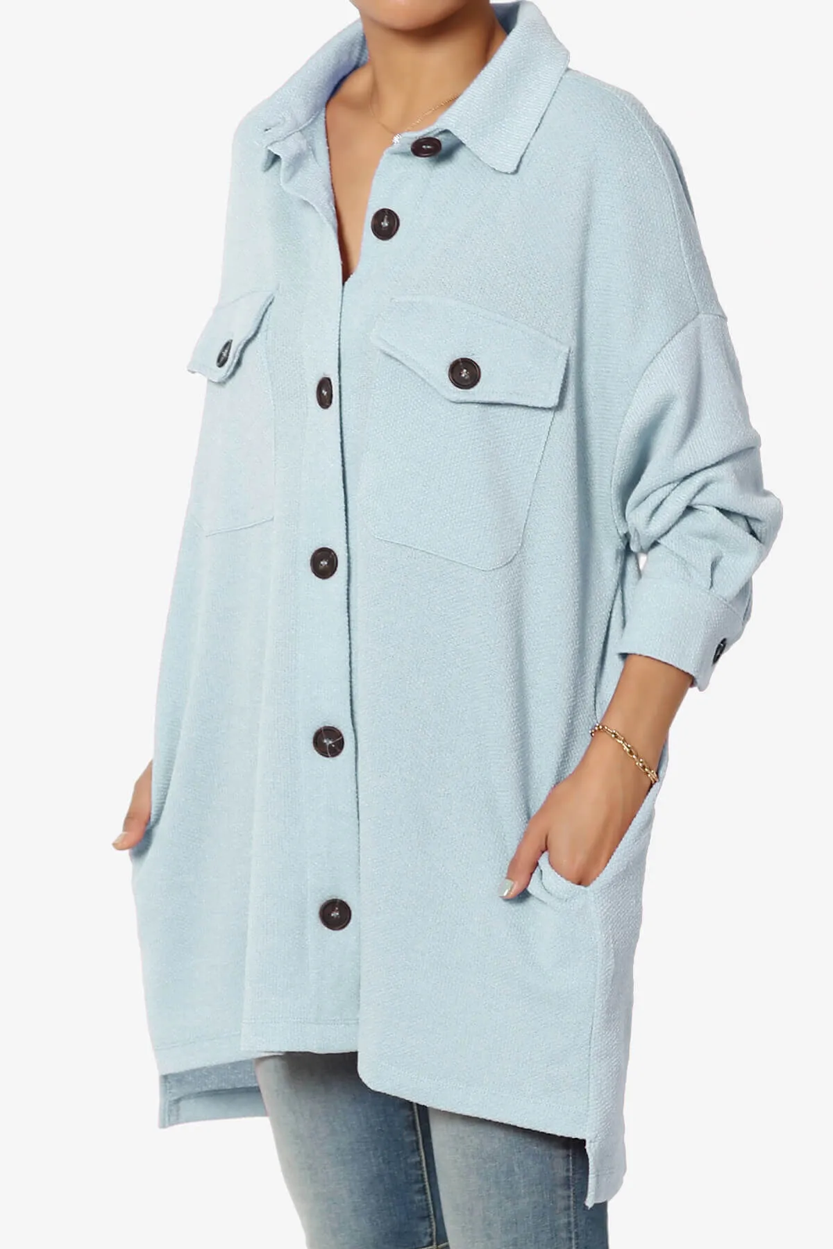 Matryx Jacquard Oversized Shirts Shacket PLUS