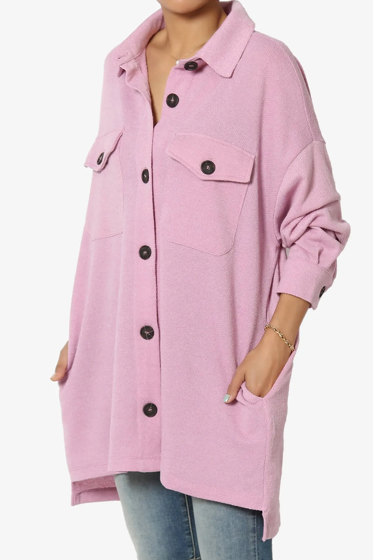 Matryx Jacquard Oversized Shirts Shacket PLUS