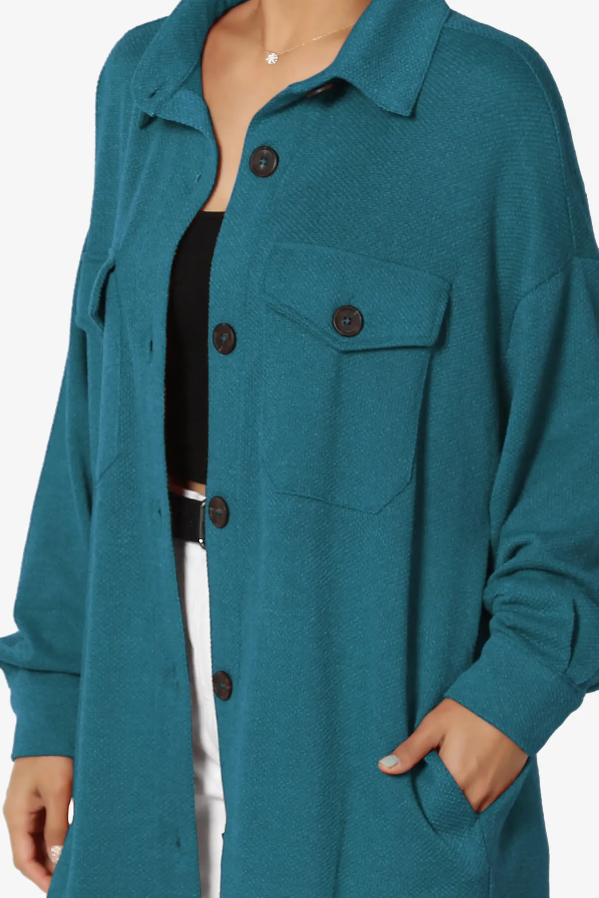 Matryx Jacquard Oversized Shirts Shacket PLUS