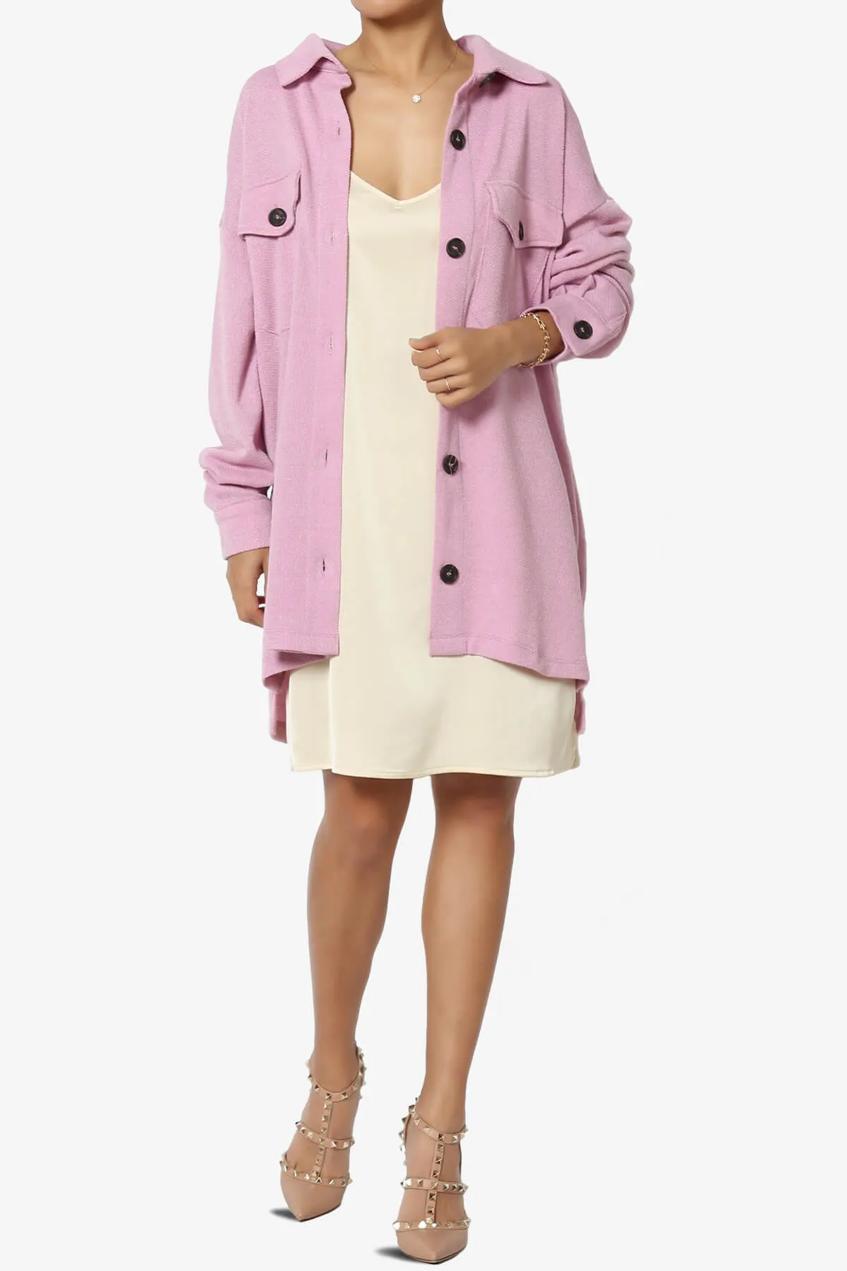 Matryx Jacquard Oversized Shirts Shacket PLUS