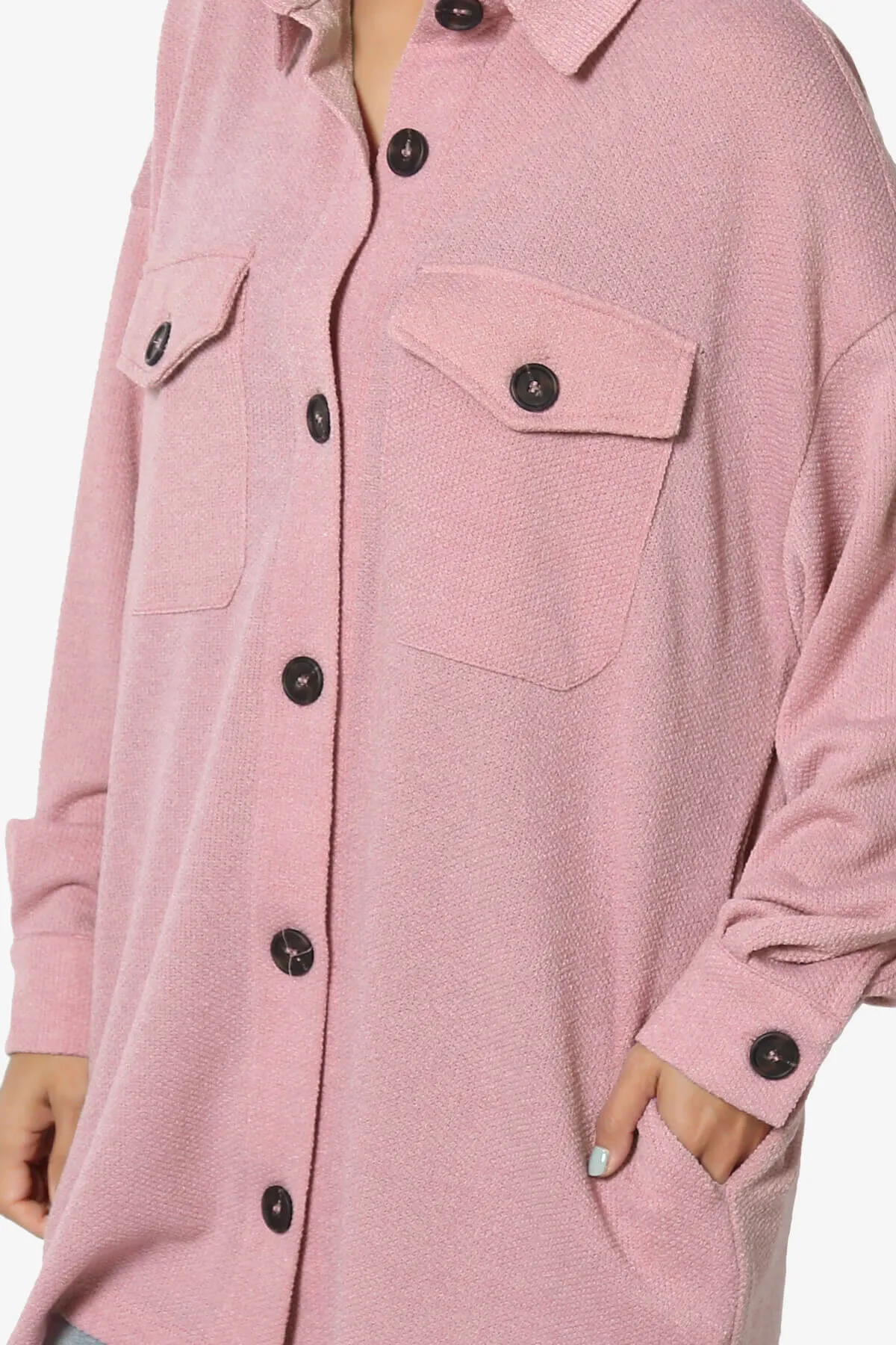 Matryx Jacquard Oversized Shirts Shacket PLUS