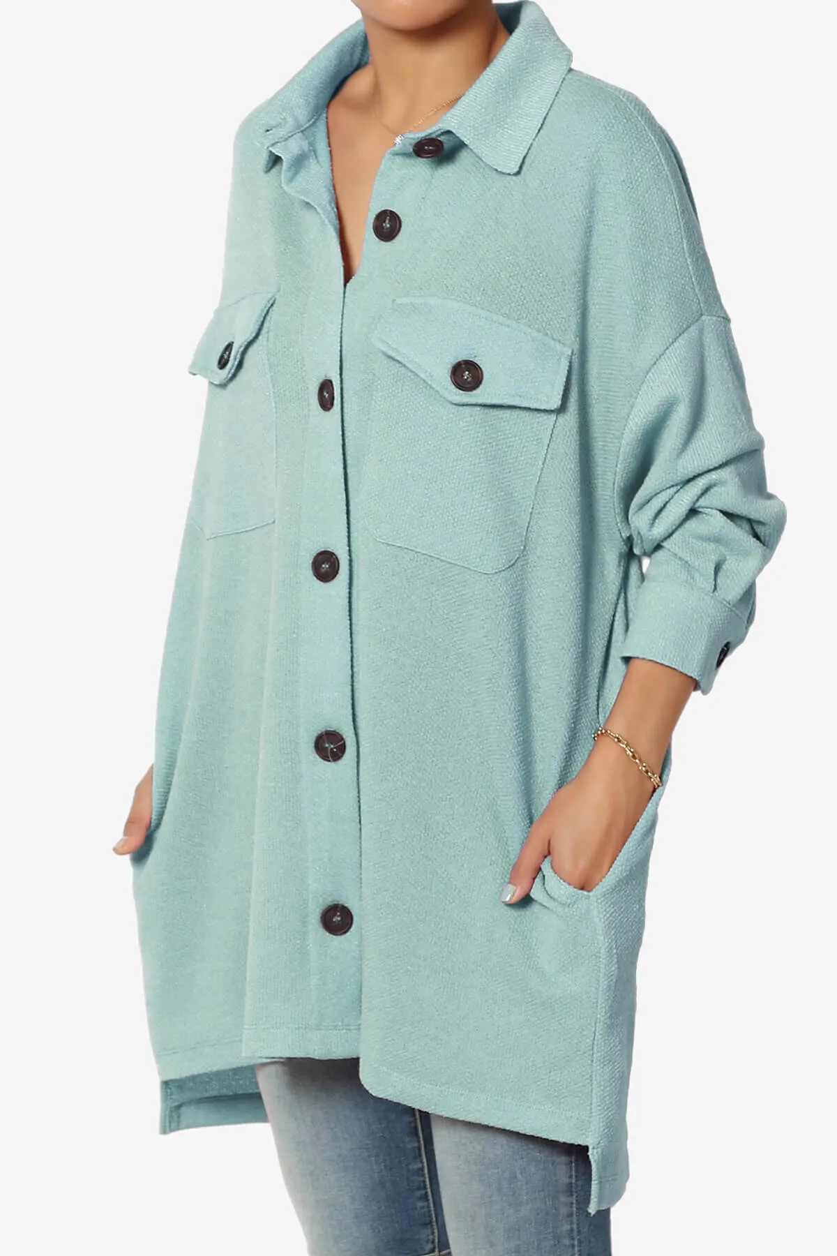 Matryx Jacquard Oversized Shirts Shacket PLUS