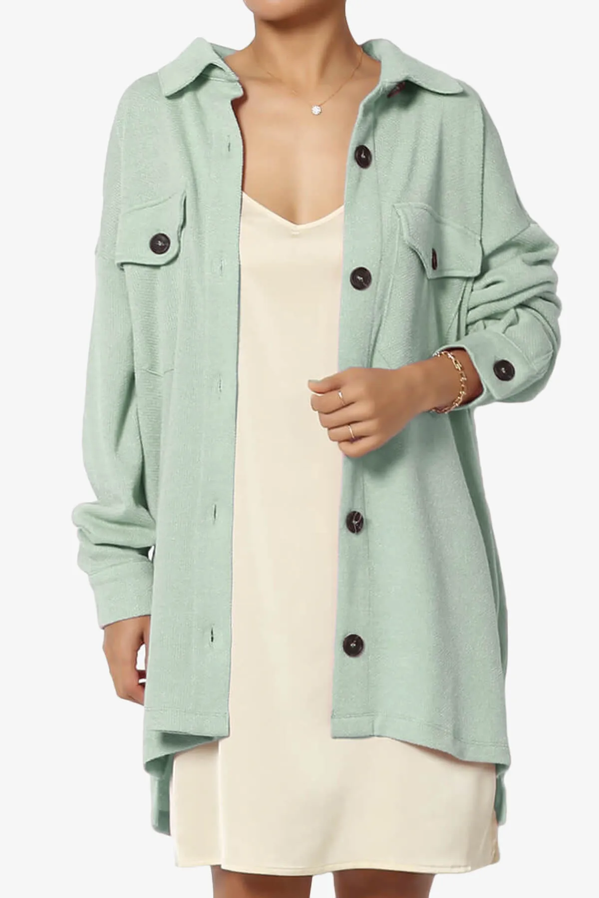 Matryx Jacquard Oversized Shirts Shacket PLUS