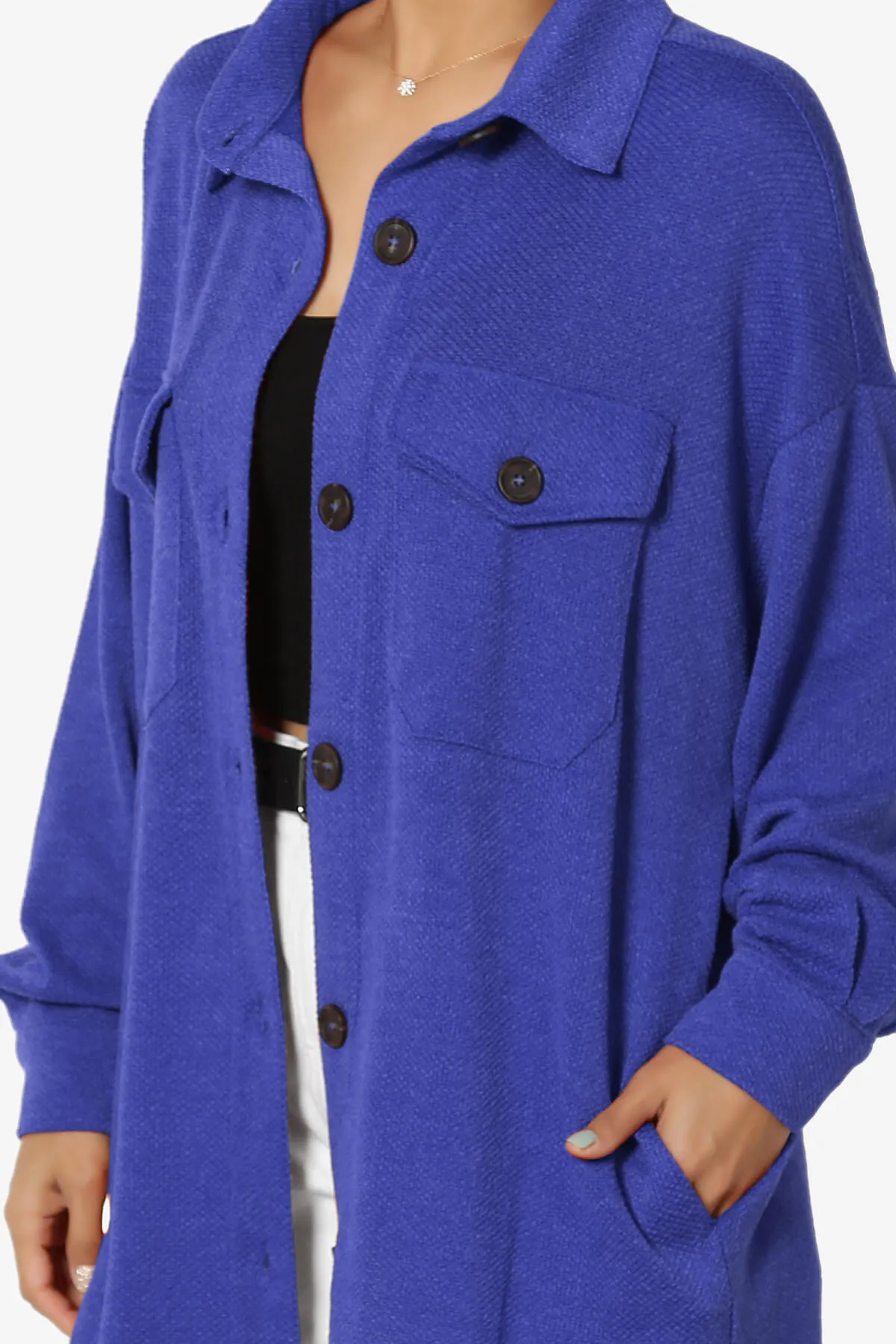 Matryx Jacquard Oversized Shirts Shacket PLUS