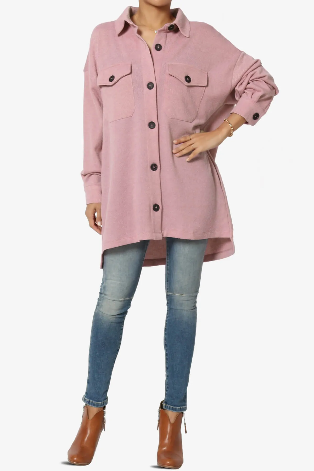 Matryx Jacquard Oversized Shirts Shacket PLUS