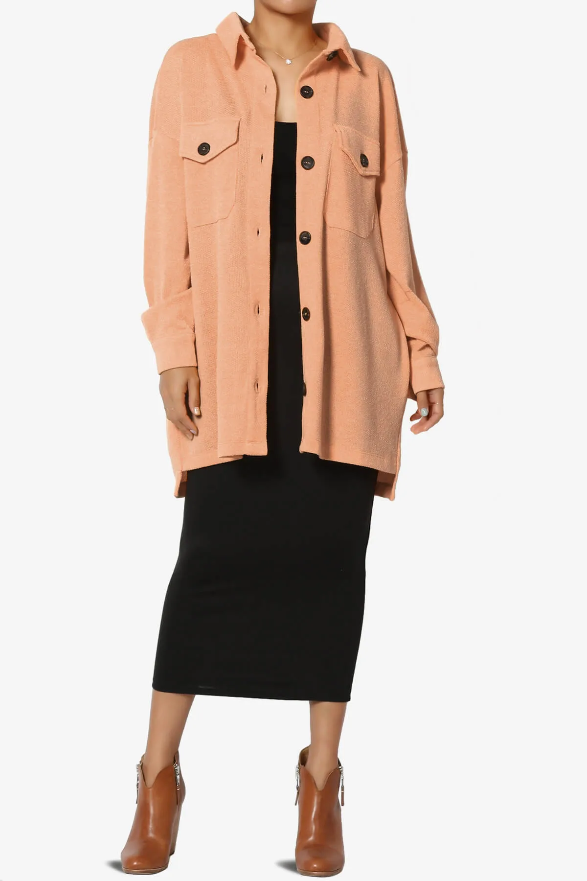 Matryx Jacquard Oversized Shirts Shacket PLUS