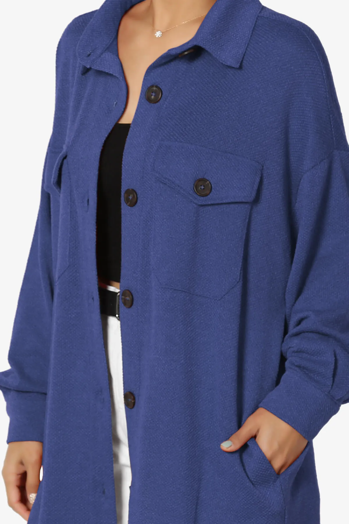 Matryx Jacquard Oversized Shirts Shacket PLUS