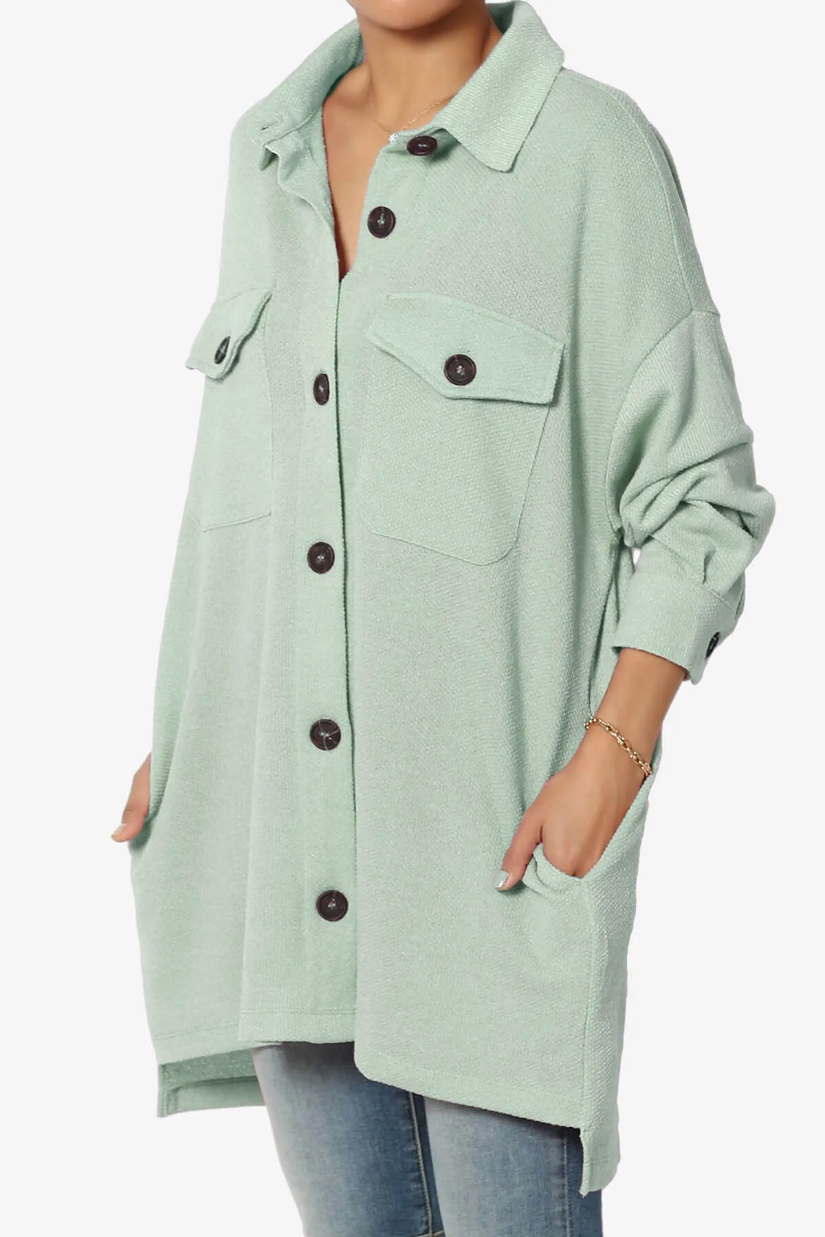 Matryx Jacquard Oversized Shirts Shacket PLUS