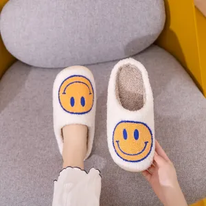 Melody Yellow Smiley Face Slippers