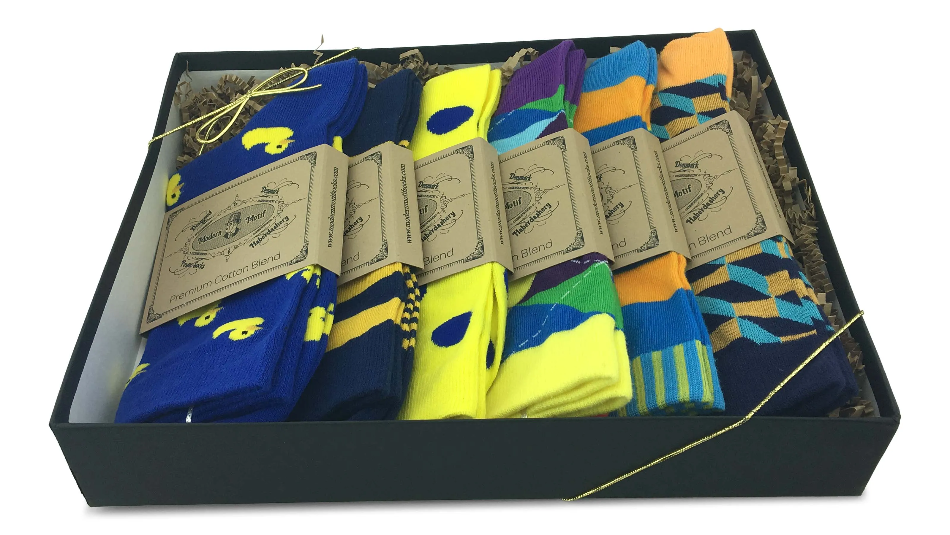 Men Novelty Fashion Dress Socks-6 Pair Fancy Power Sock-Fun Colorful Theme Socks