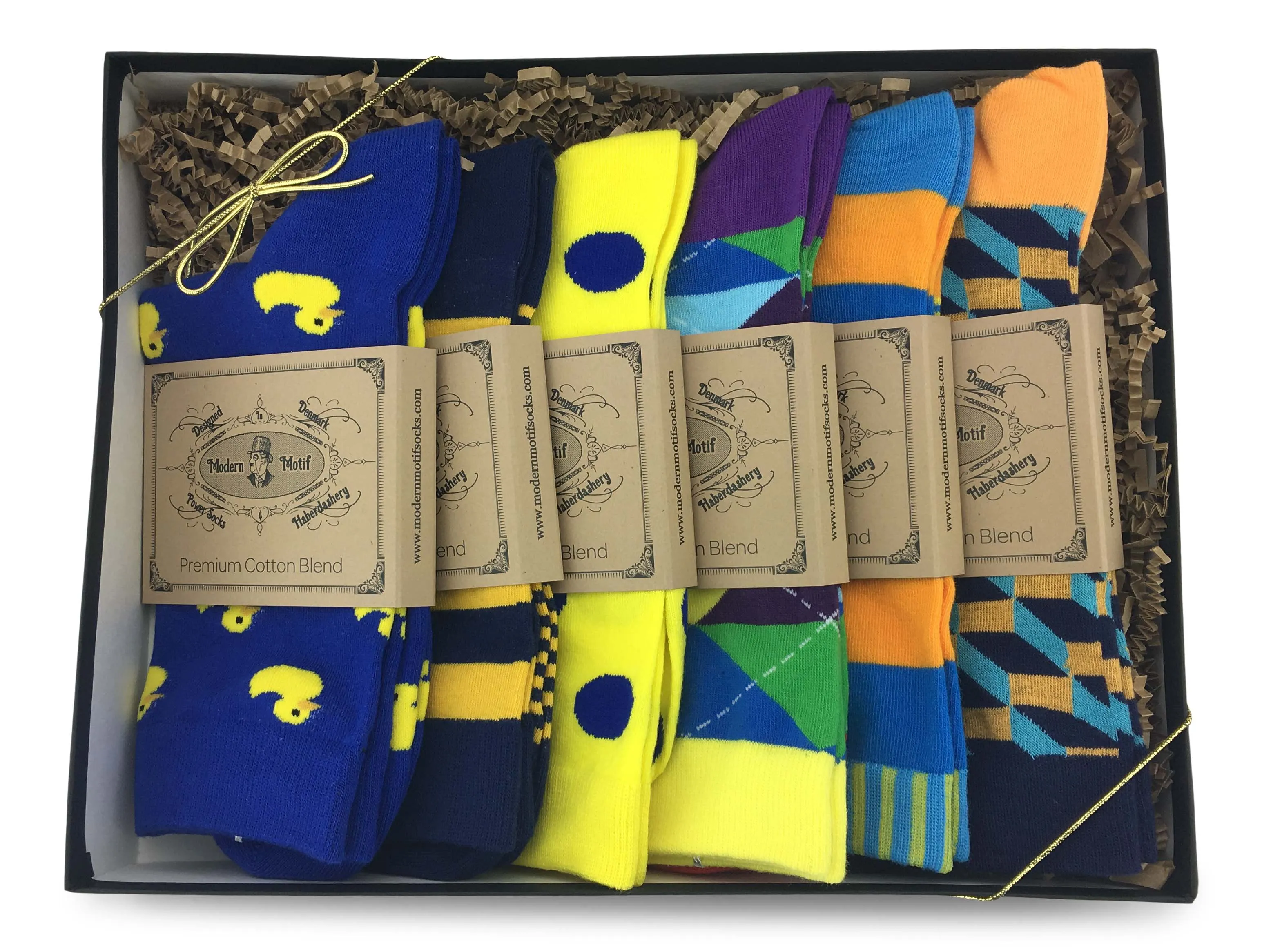 Men Novelty Fashion Dress Socks-6 Pair Fancy Power Sock-Fun Colorful Theme Socks