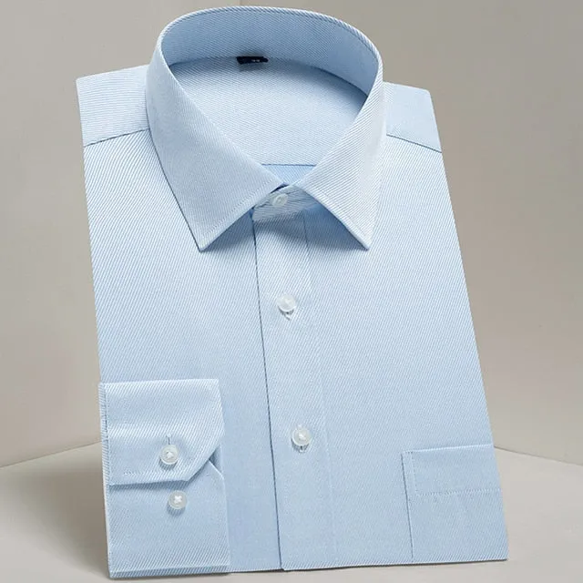 Men's Classic Long Sleeve Standard-fit Dress Shirts Formal Business Social Simple Basic Design White Work Office Casual Shirt