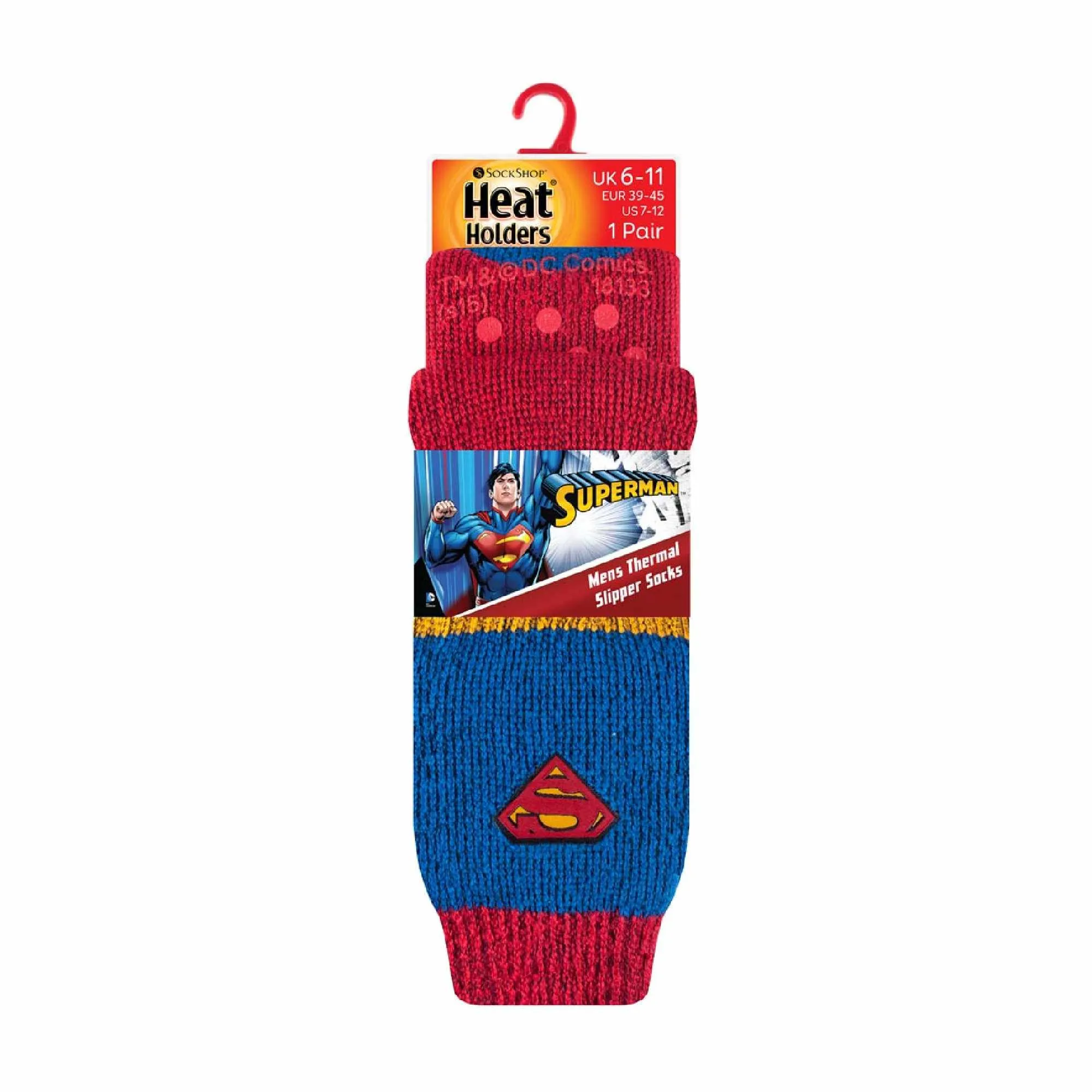 Mens Superman Novelty Thermal Slipper Socks