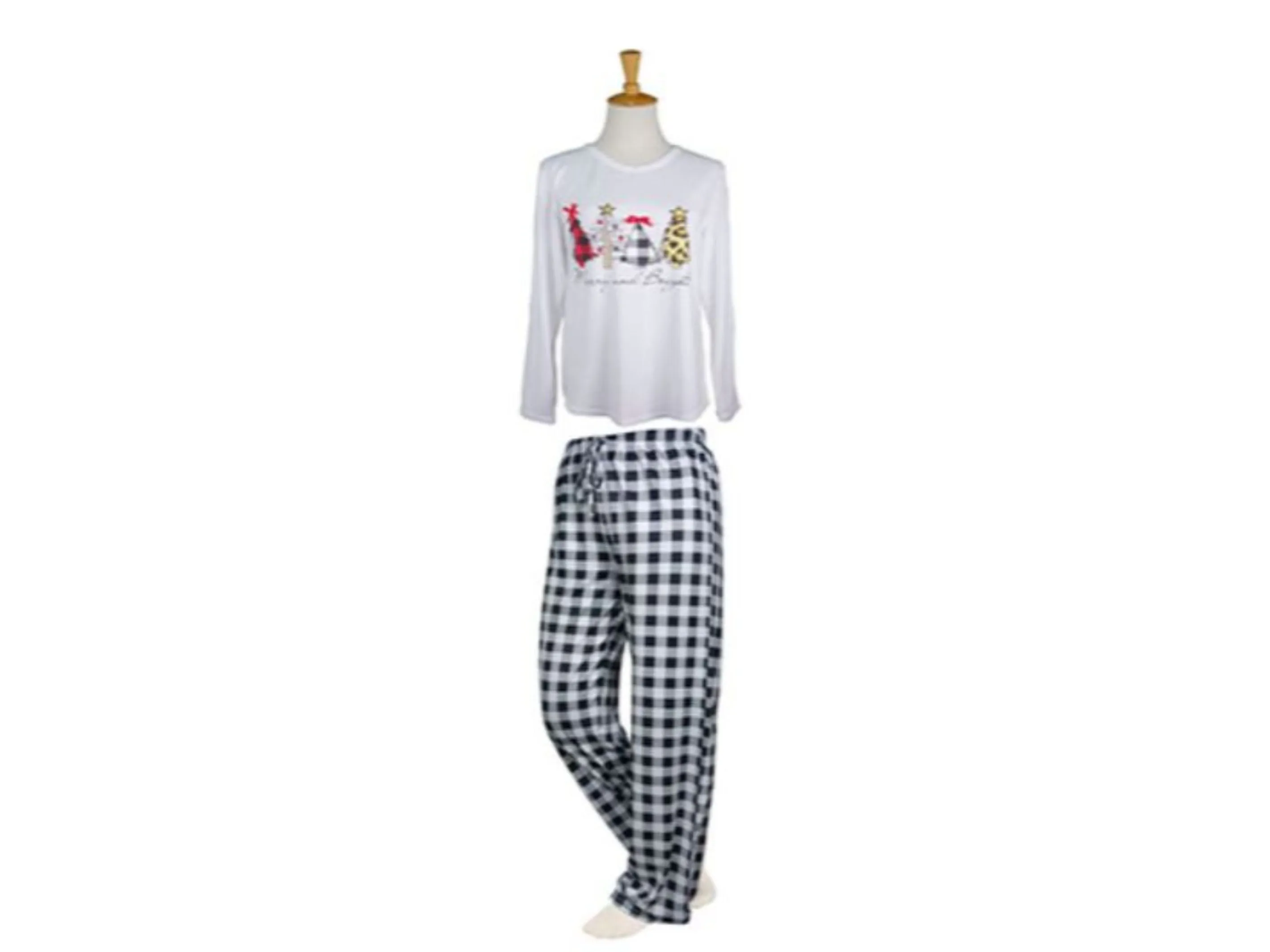 Merry & Bright Long Sleeve PJ Set - Black