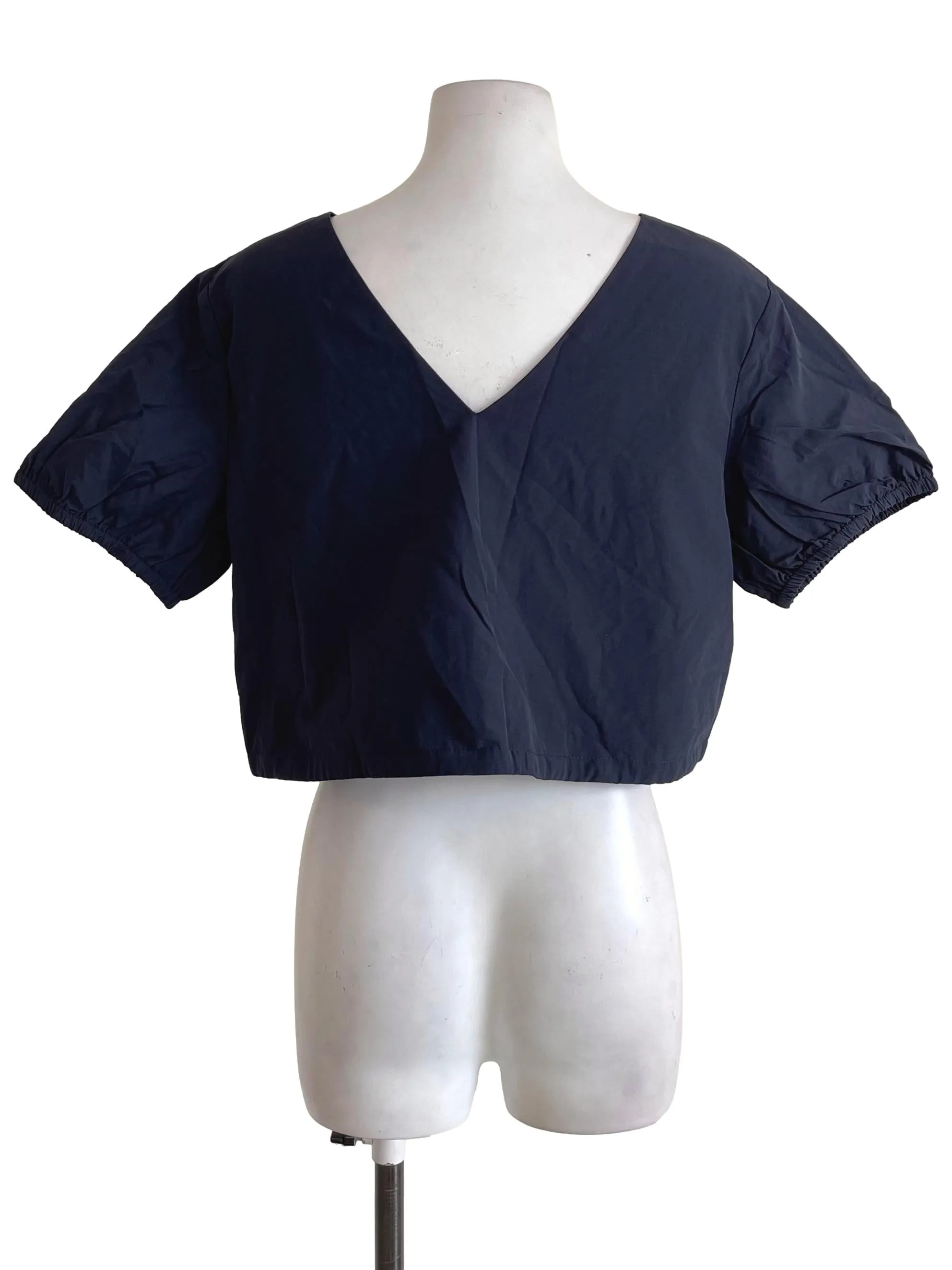 Midnight Blue Puff Sleeves Top TCL