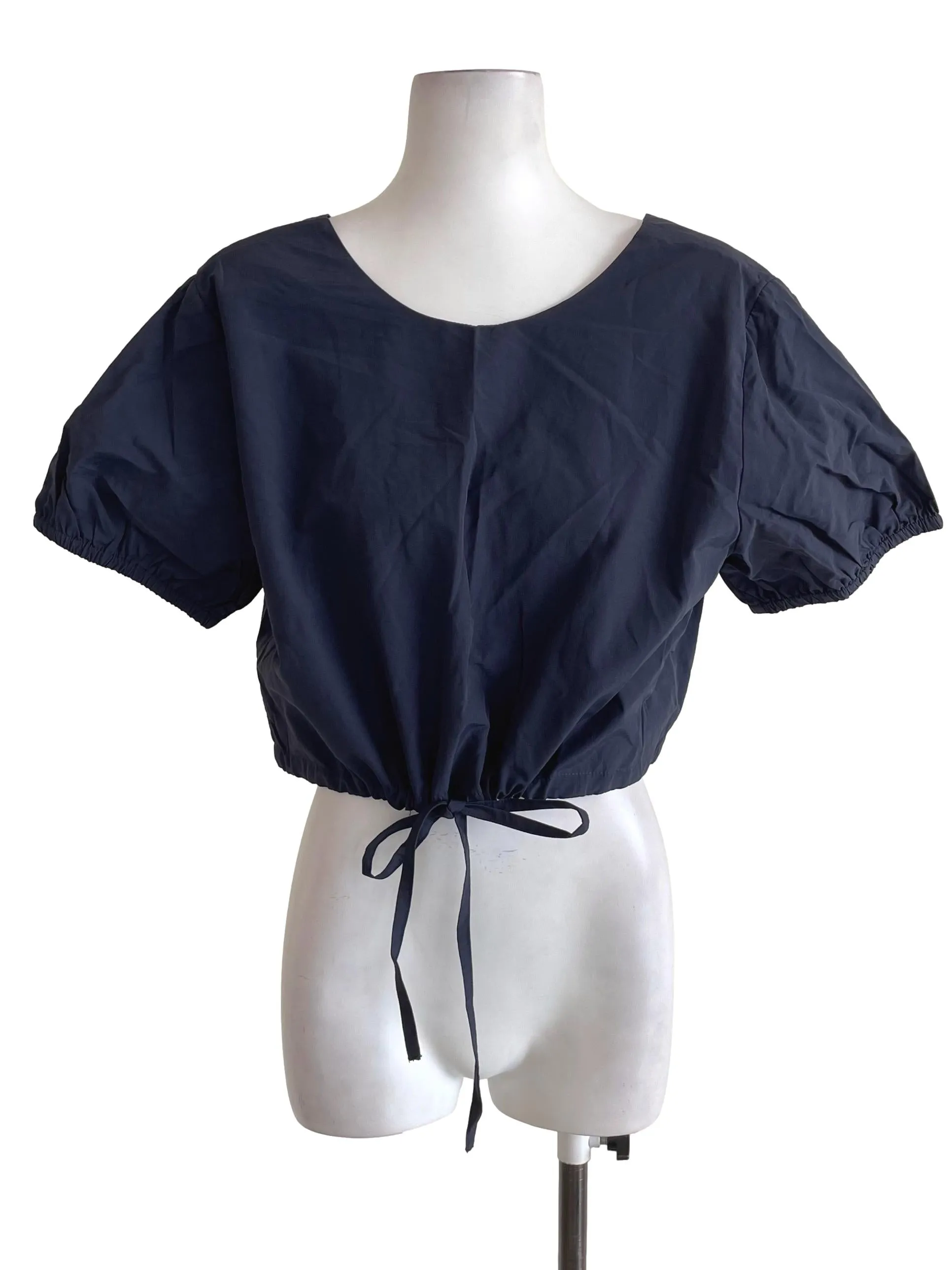 Midnight Blue Puff Sleeves Top TCL