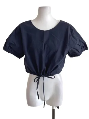 Midnight Blue Puff Sleeves Top TCL
