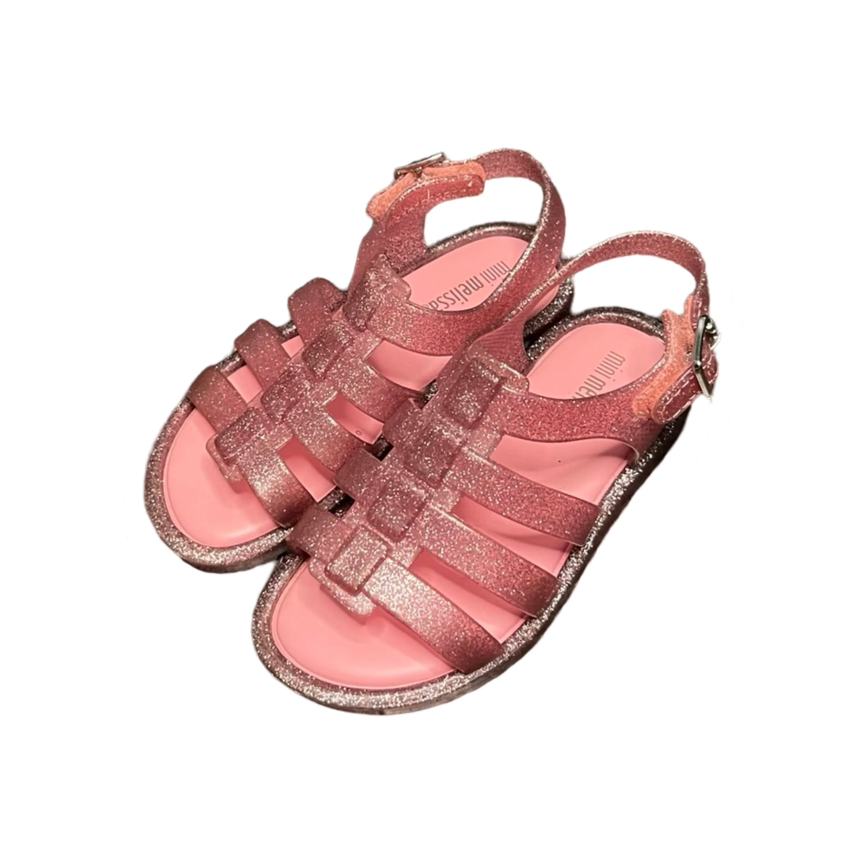 Mini Melissa Pink Glitter Sandals