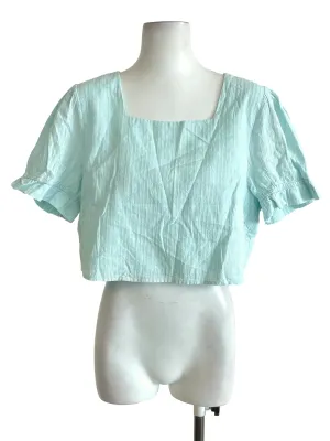 Mint Blue Textured Blouse