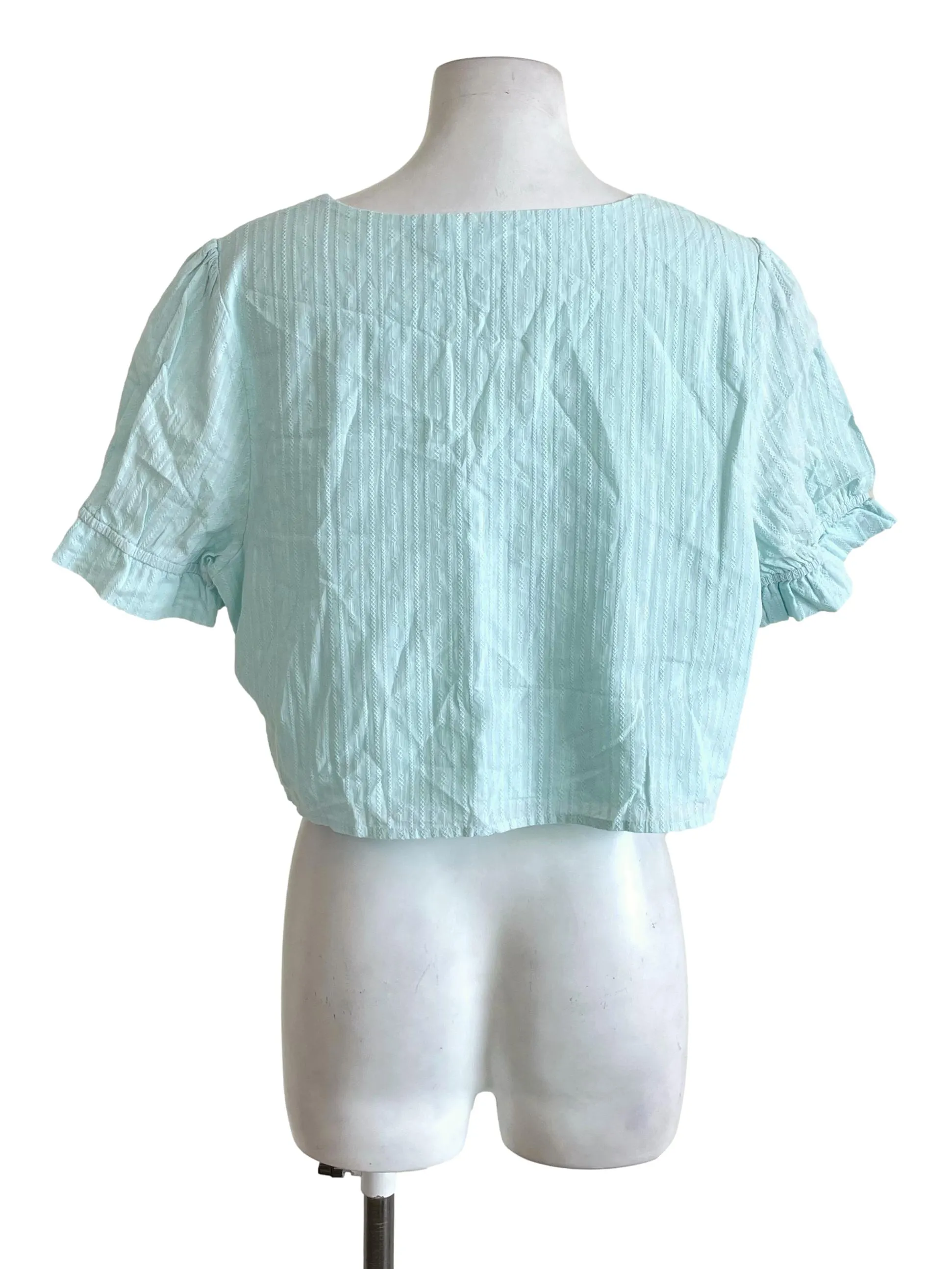 Mint Blue Textured Blouse