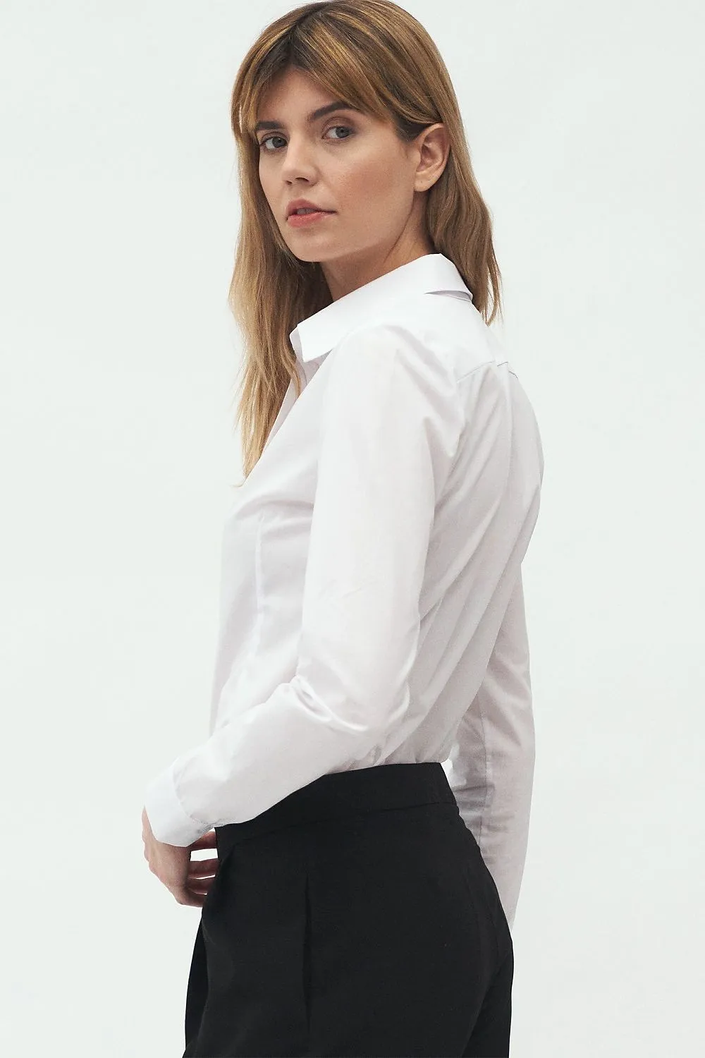 Modelled Sleeve Elegant Long-Sleeve Shirt