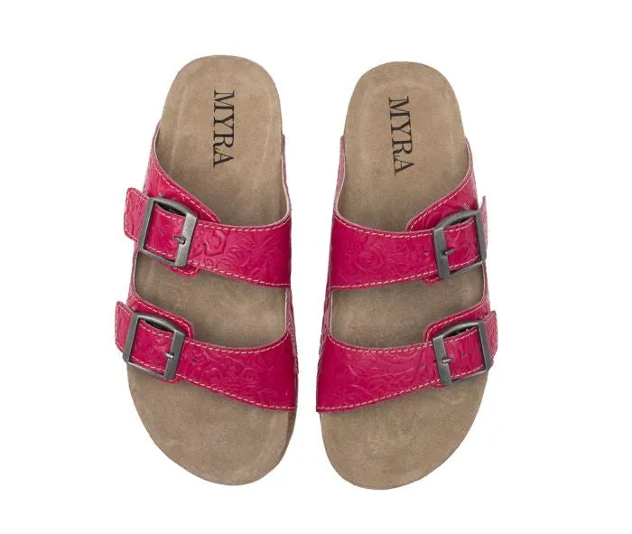 Myra Vibrant Heart Hand Tooled Sandals