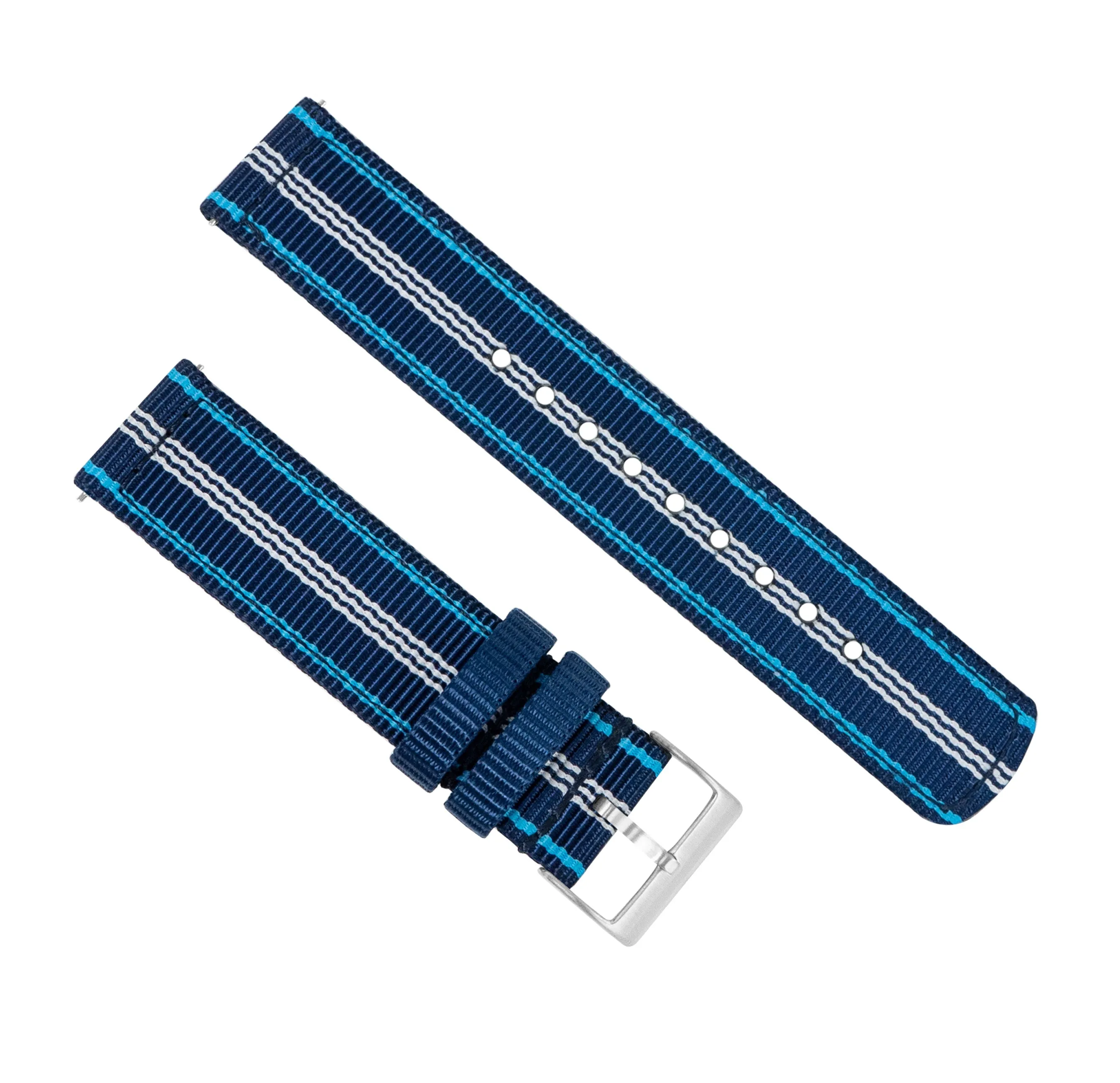 Navy Aqua Blue Two Piece NATO® style Watch Band