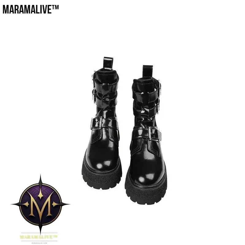 New Leather And Black Maramalive™ Platform Hollow Boots