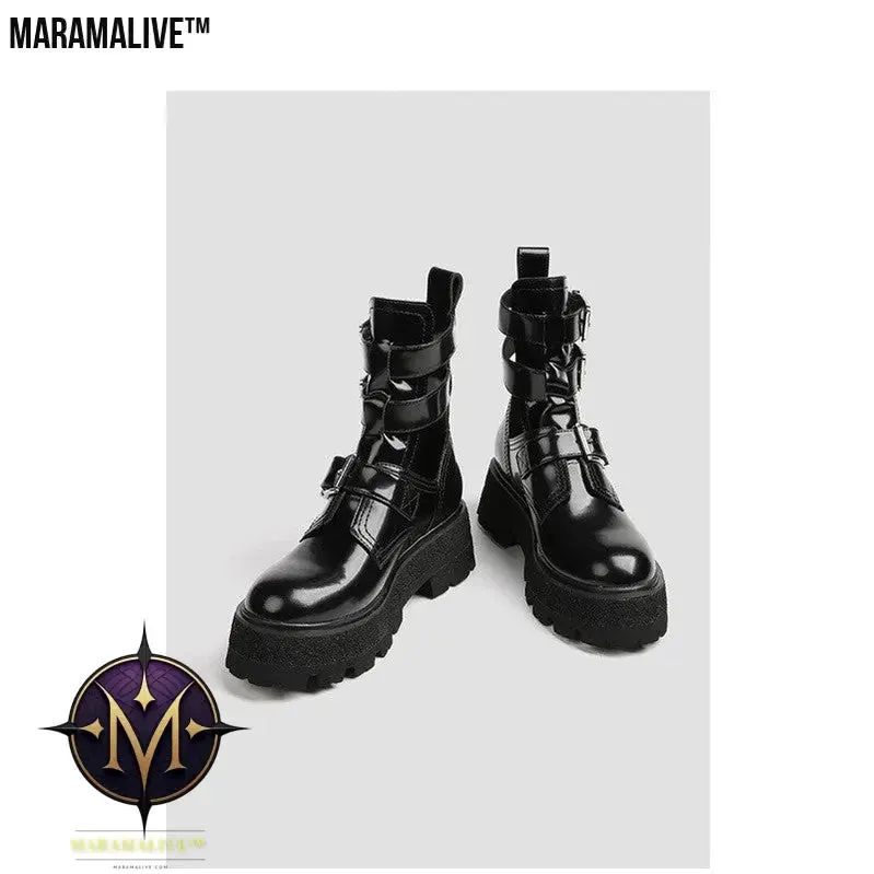 New Leather And Black Maramalive™ Platform Hollow Boots