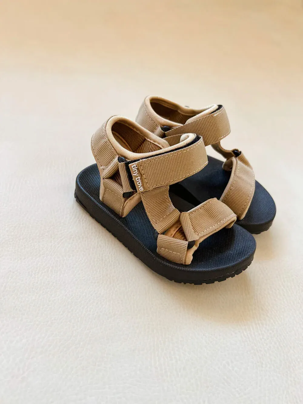 Olympia Velcro Sandals - Latte