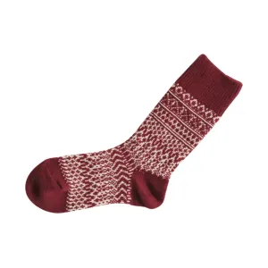 Oslo Wool Jacquard Socks / Wine