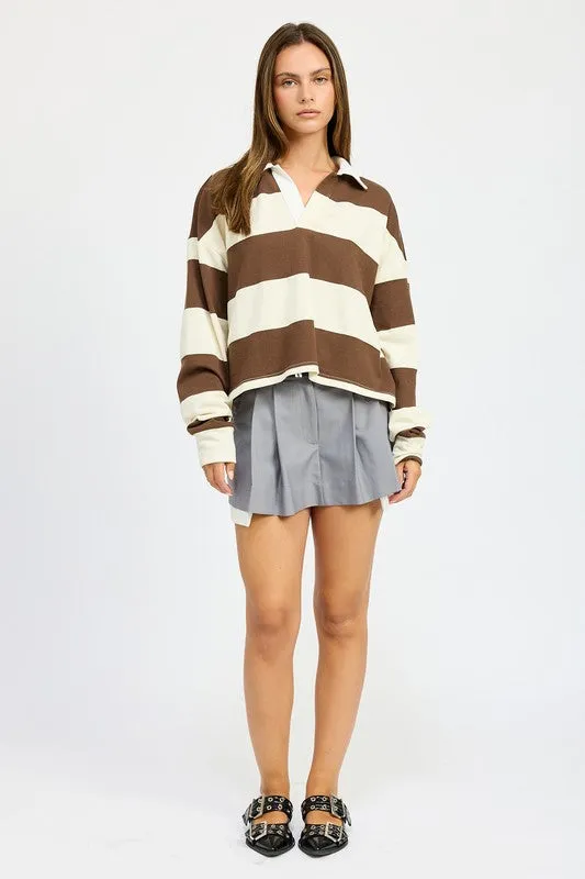 OVERSIZED RUGBY STRIPE POLO