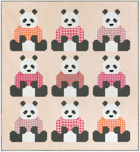 Pandas in Sweaters Quilt Kit by Elizabeth Hartman