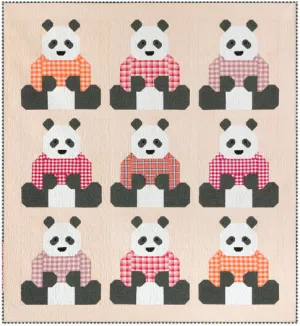 Pandas in Sweaters Quilt Kit by Elizabeth Hartman