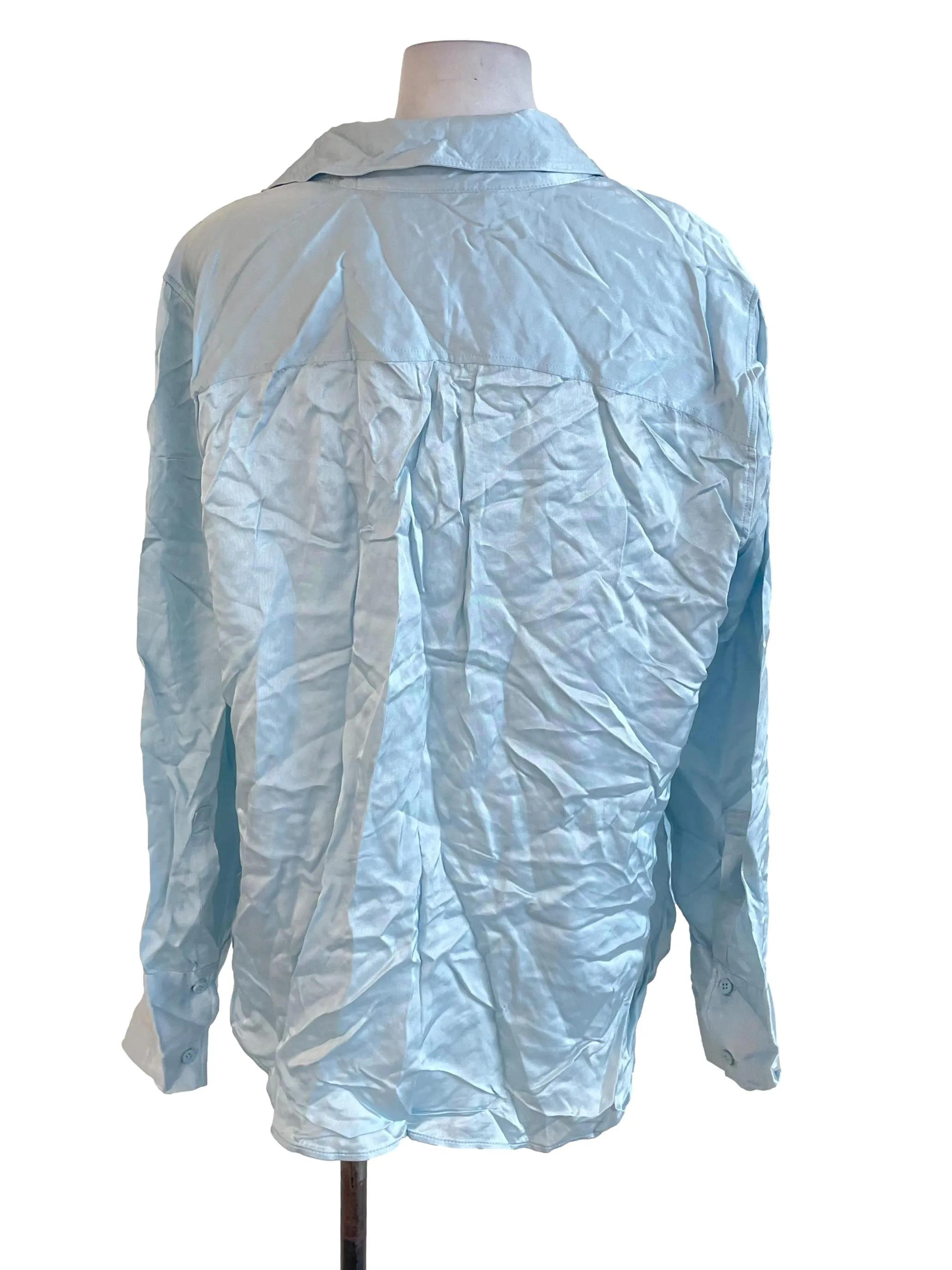 Pastel Blue Satin Shirt
