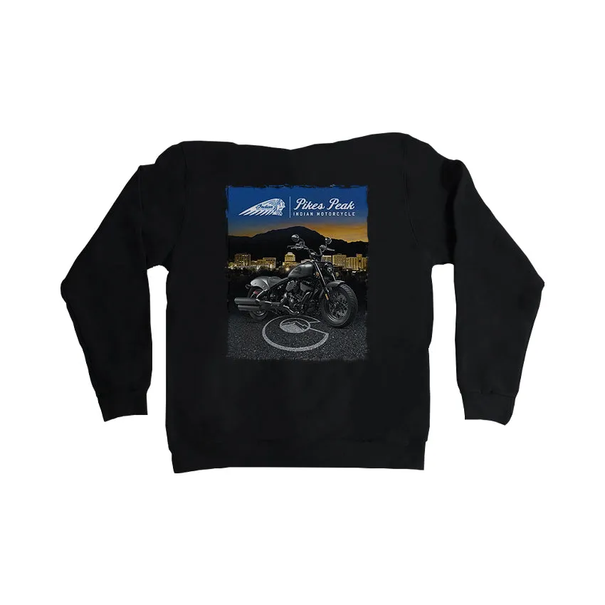 Pikes Peak Indian Cityscape Zip Up Hoodie - Black