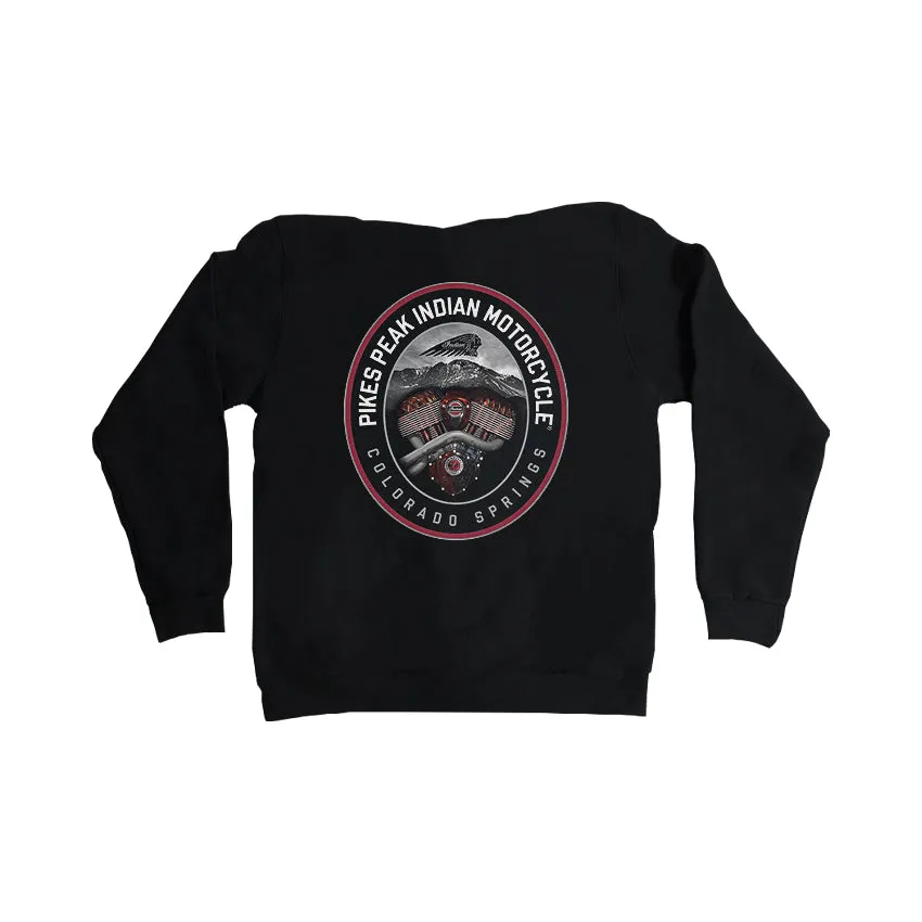 Pikes Peak Indian Script Logo Zip Up Hoodie - Black