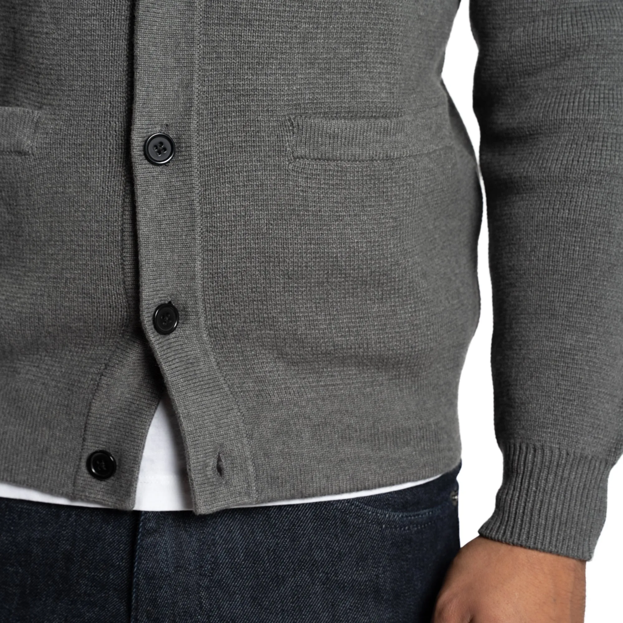 Pima Cotton Cardigan Sweaters - Heather Grey