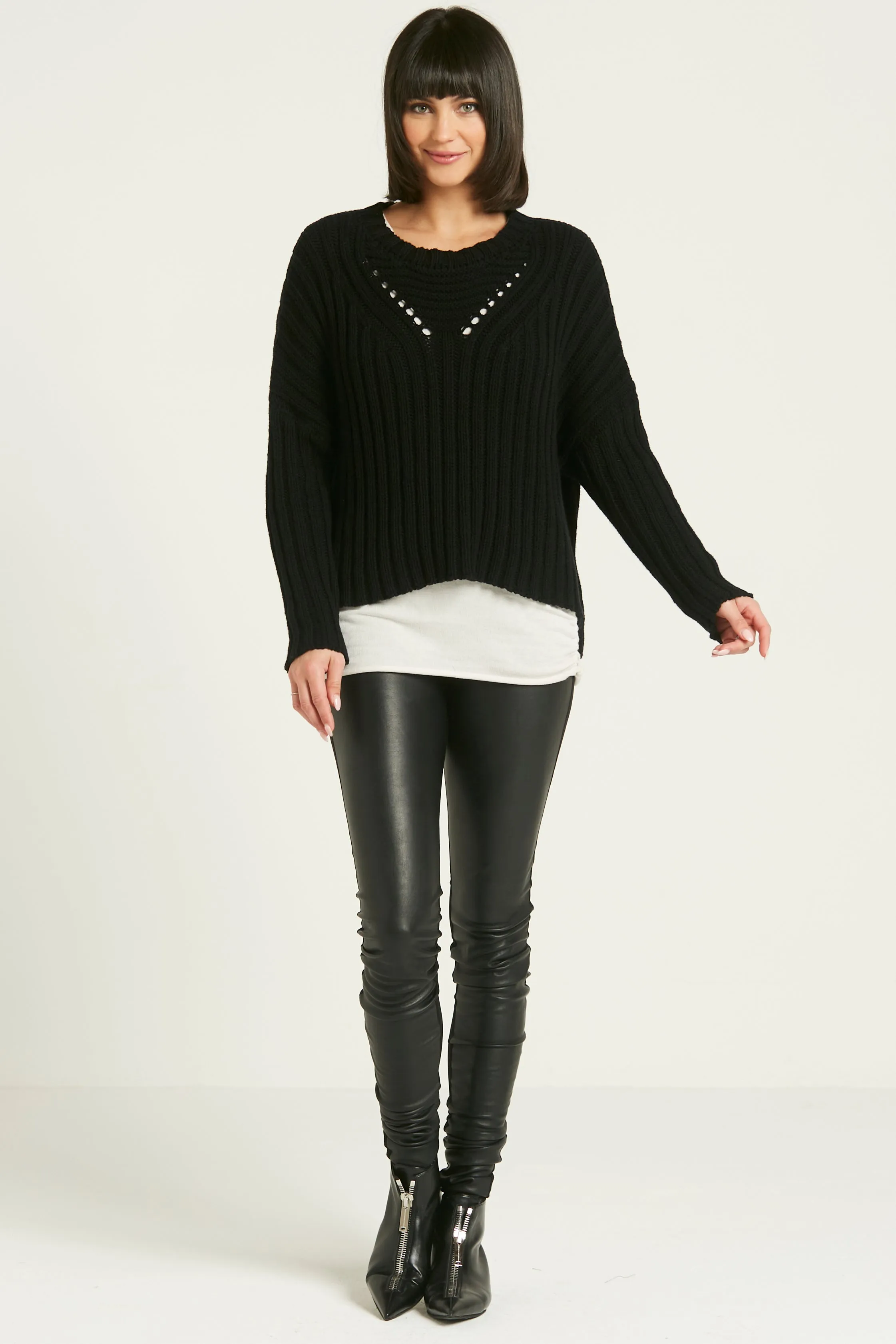Pima Cotton Chunky Crewneck Sweater
