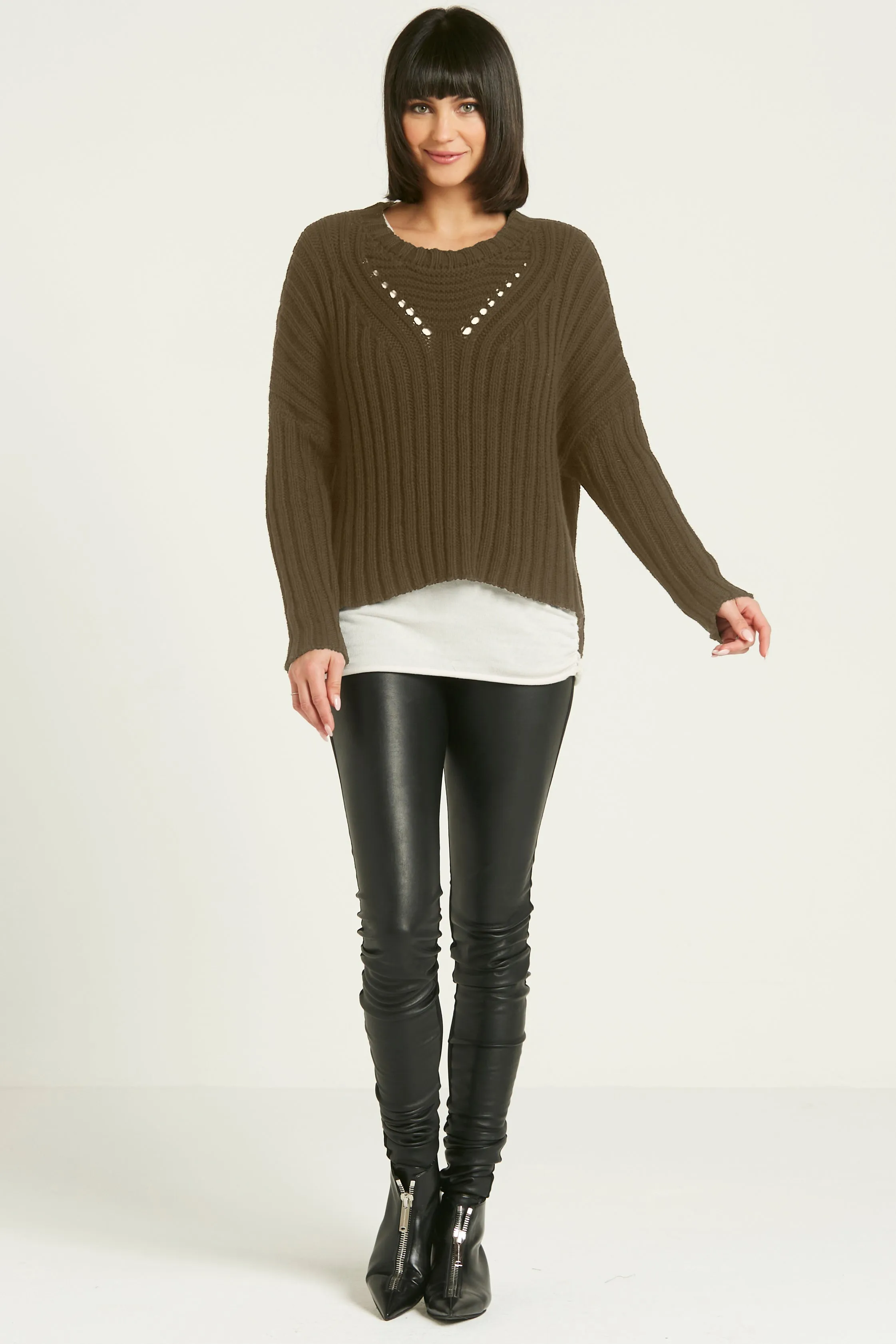 Pima Cotton Chunky Crewneck Sweater