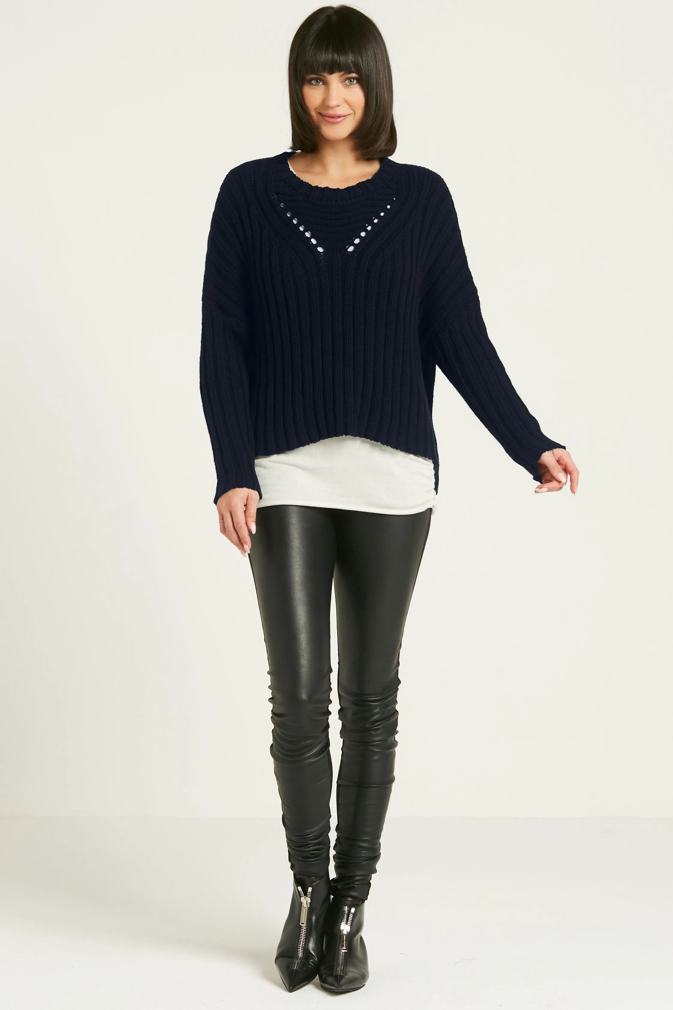 Pima Cotton Chunky Crewneck Sweater
