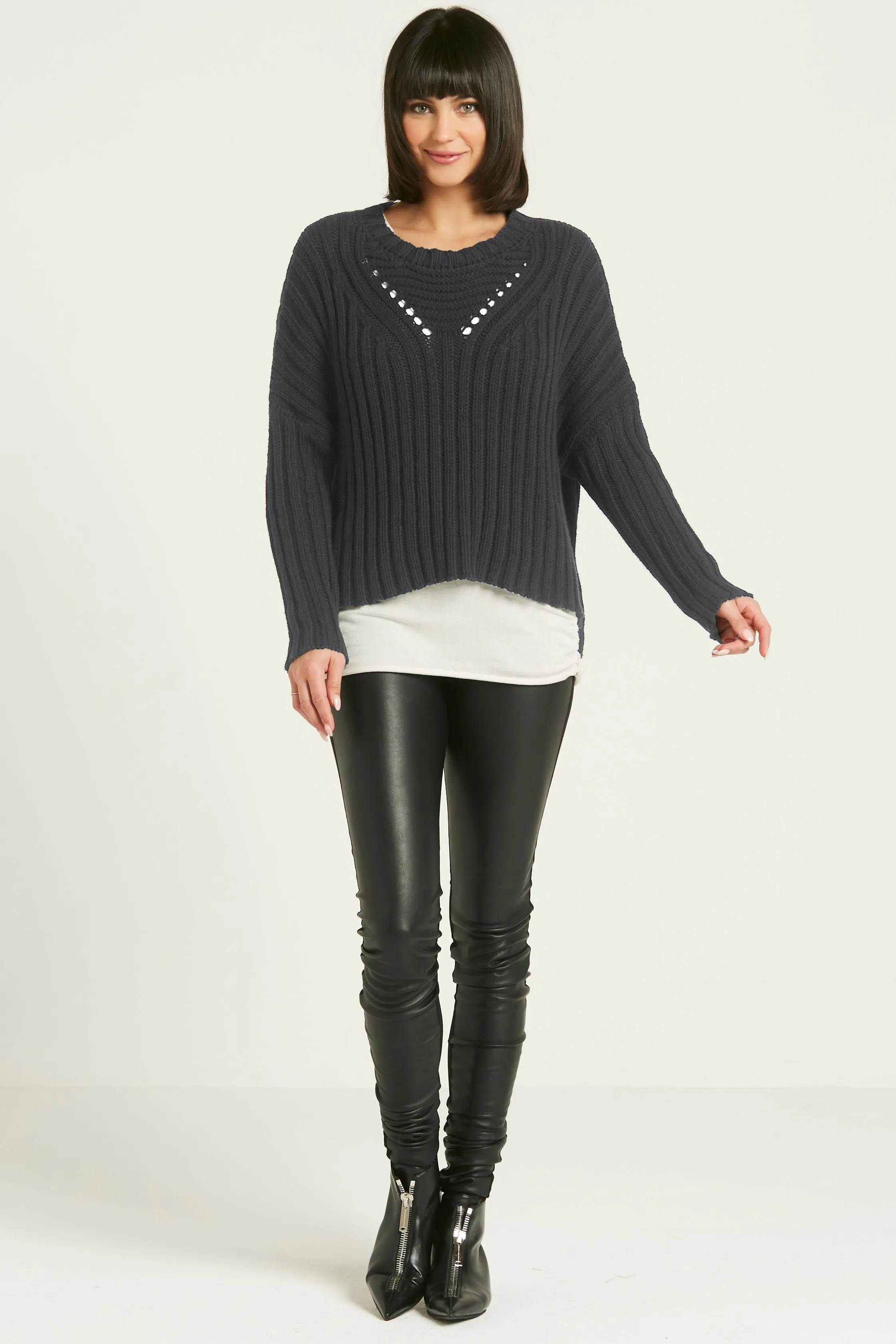 Pima Cotton Chunky Crewneck Sweater