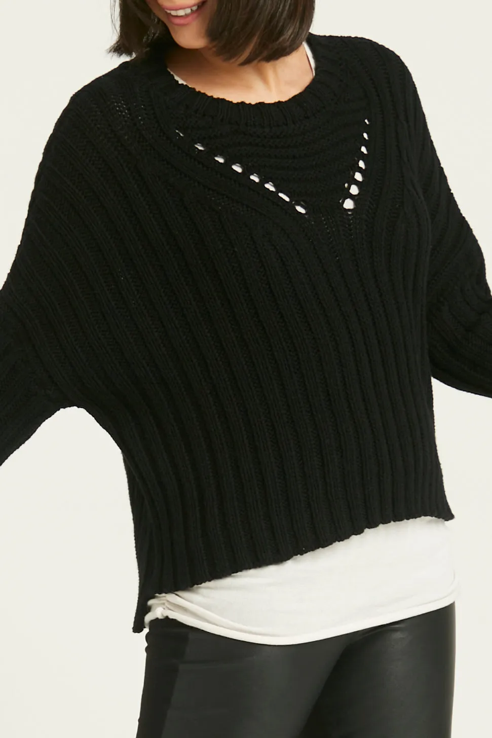 Pima Cotton Chunky Crewneck Sweater