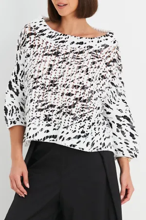 Pima Cotton Dalmatian Boatneck Sweater