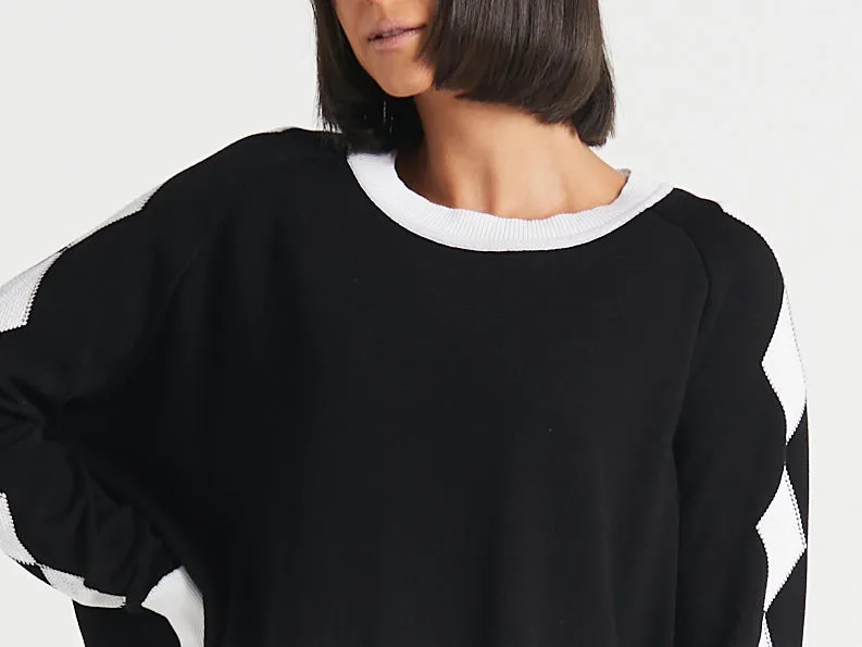 Pima Cotton Long Diamonds Crewneck Sweater