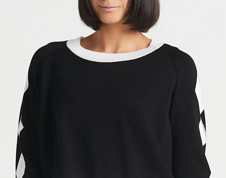 Pima Cotton Long Diamonds Crewneck Sweater