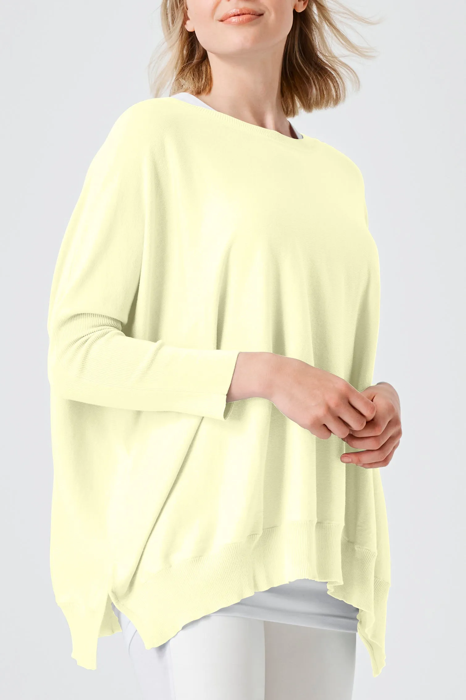 Pima Cotton Oversized Crewneck Knit
