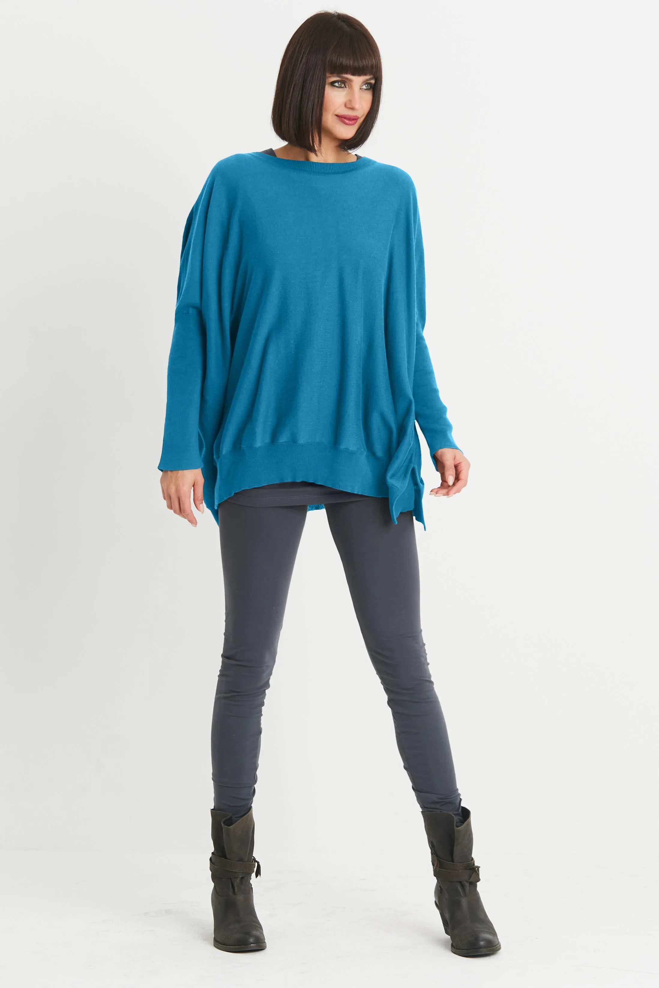 Pima Cotton Oversized Crewneck Knit
